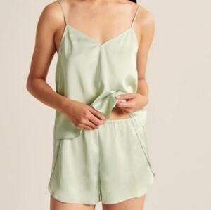 A&F Satin Pajama Set in Mint Green